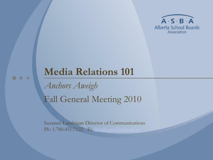 media relations 101