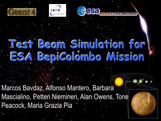 Test Beam Simulation for ESA BepiColombo Mission