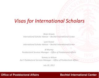 Visas for International Scholars