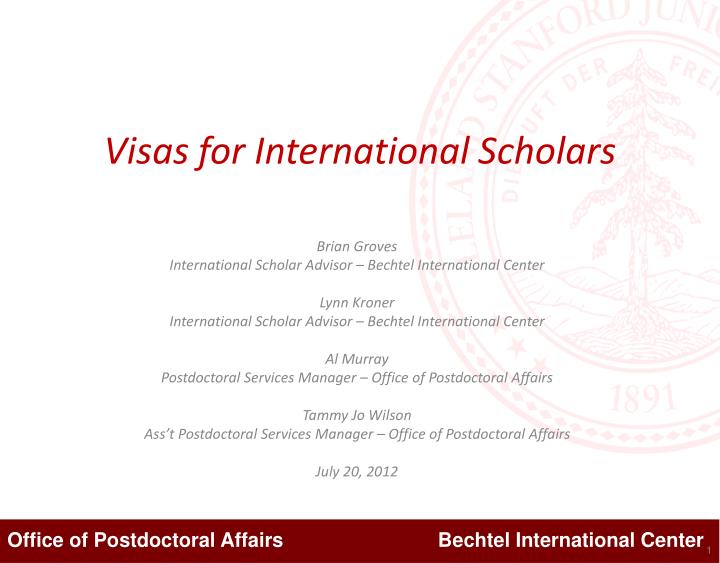 visas for international scholars