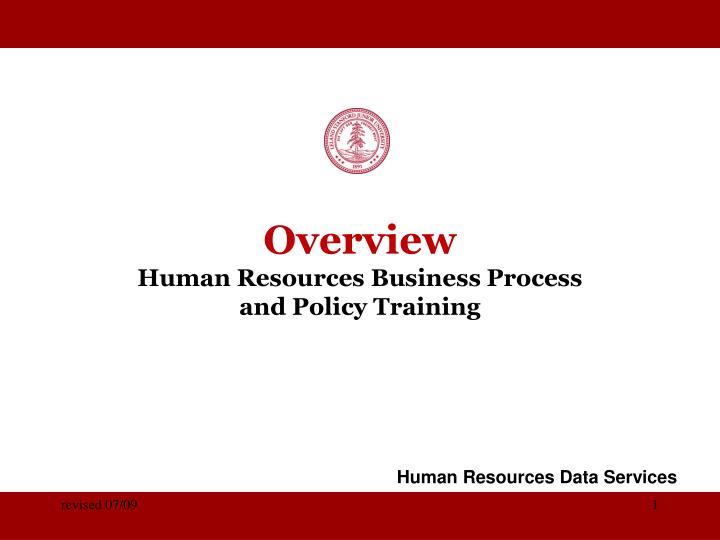 overview human resources business process and policy training