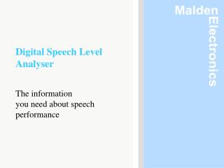 Digital Speech Level Analyser