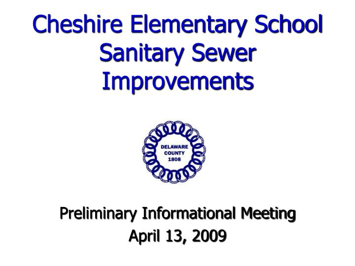 cheshire elementary school sanitary sewer improvements