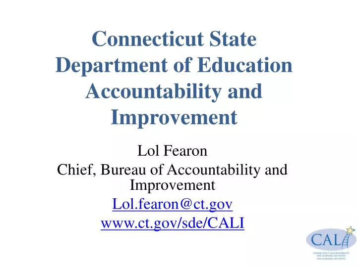 connecticut state department of education accountability and improvement