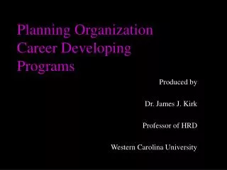 Planning Organization Career Developing Programs