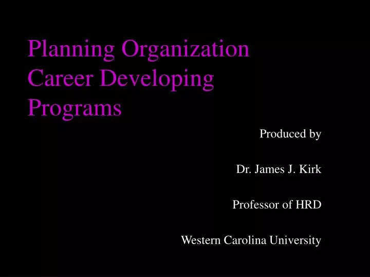 planning organization career developing programs