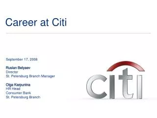 Career at Citi