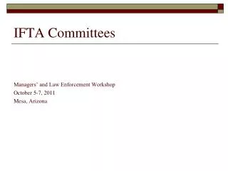IFTA Committees