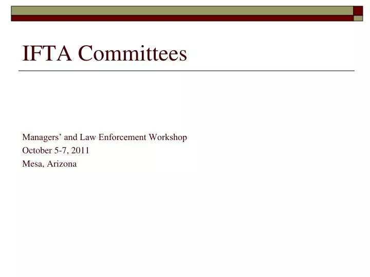 ifta committees