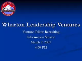 Wharton Leadership Ventures