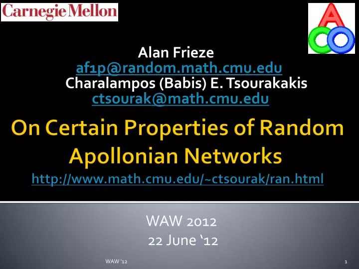 alan frieze af1p@random math cmu edu charalampos babis e tsourakakis ctsourak@math cmu edu