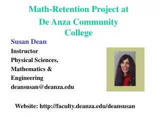Math-Retention Project at De Anza Community College