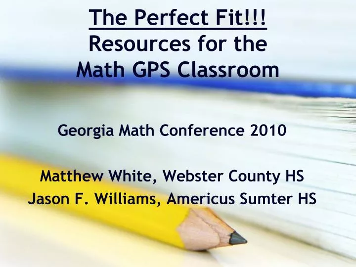 the perfect fit resources for the math gps classroom