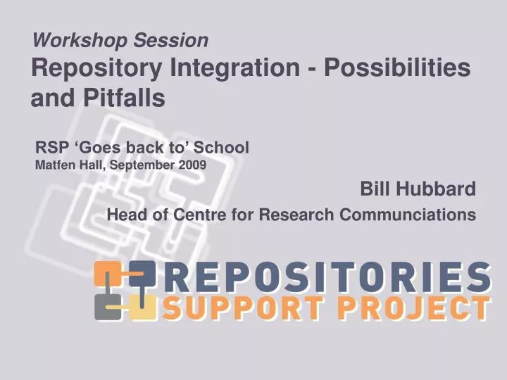 workshop session repository integration possibilities and pitfalls