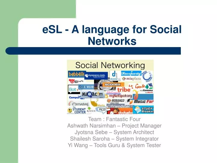 esl a language for social networks