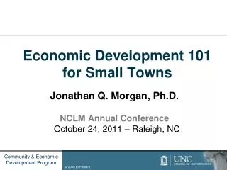 Economic Development 101 for Small Towns