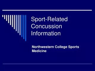 Sport-Related Concussion Information