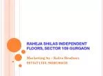 Raheja Shilas Floors Gurgaon % 9873471133
