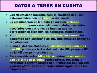 datos a tener en cuenta