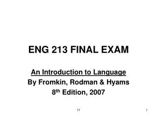 ENG 213 FINAL EXAM