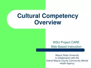 cultural competency overview