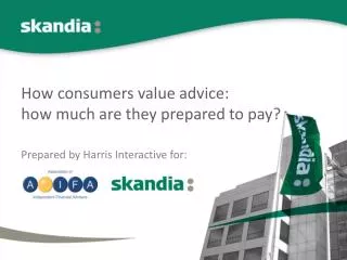How consumers value advice: how much are they prepared to pay?