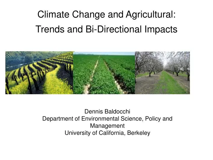 climate change and agricultural trends and bi directional impacts