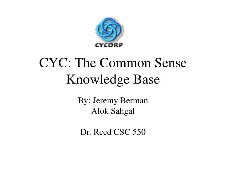 cyc the common sense knowledge base