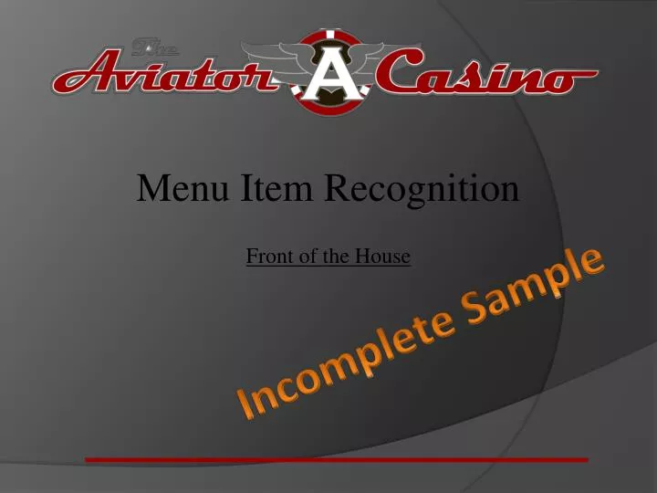 menu item recognition front of the house