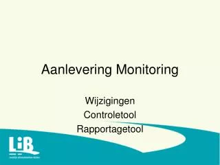 Aanlevering Monitoring