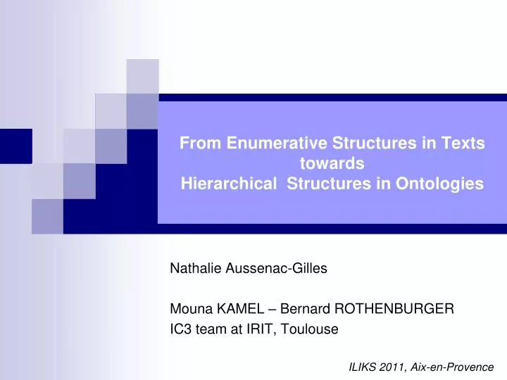 from enumerative structures in texts towards hierarchical structures in ontologies