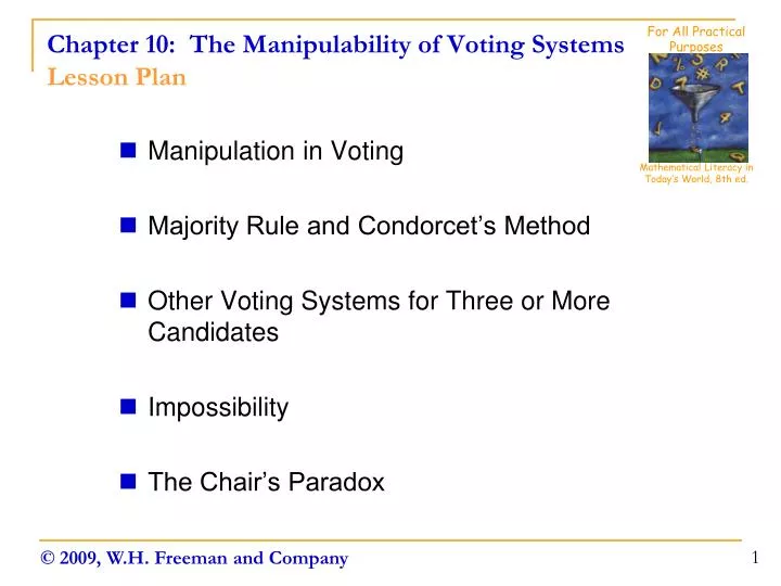chapter 10 the manipulability of voting systems lesson plan