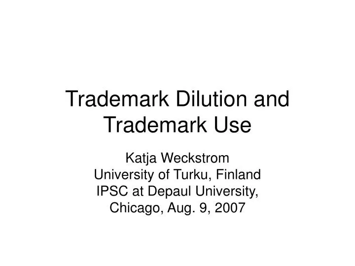 trademark dilution and trademark use