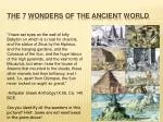 The 7 Wonders of the ancient world