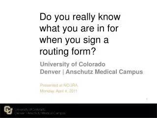 Do you really know what you are in for when you sign a routing form?