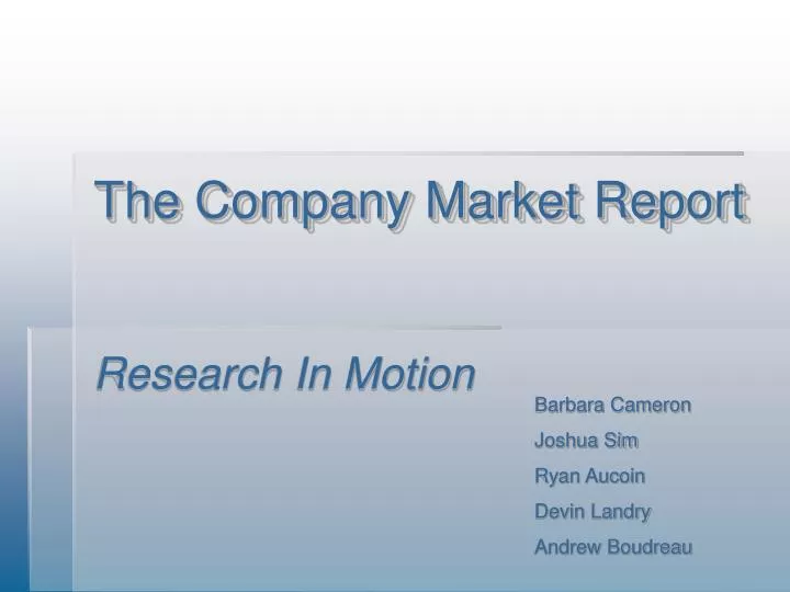 the company market report