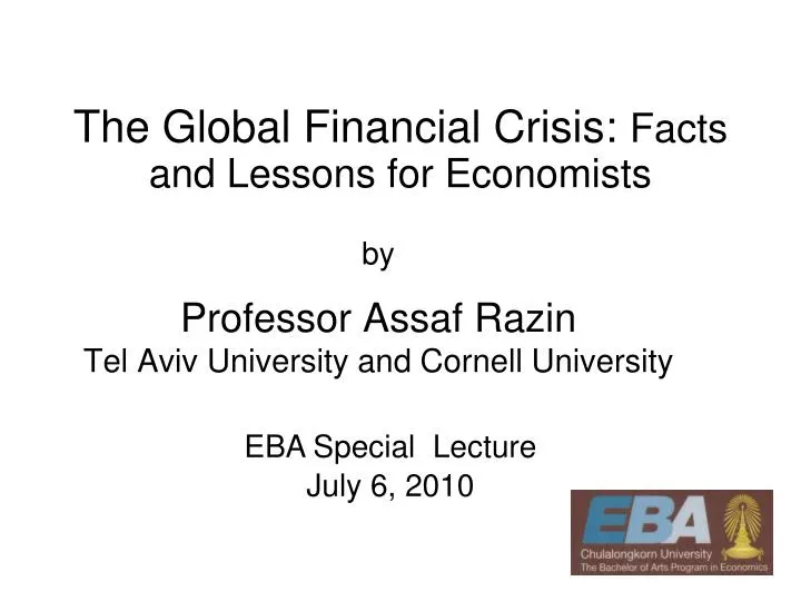 the global financial crisis facts and lessons for economists