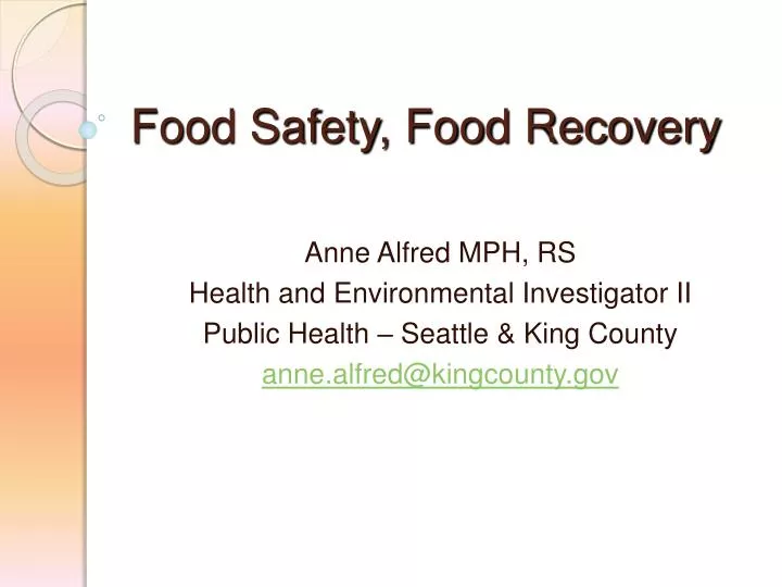 food safety food recovery