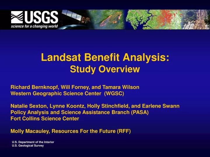 landsat benefit analysis study overview