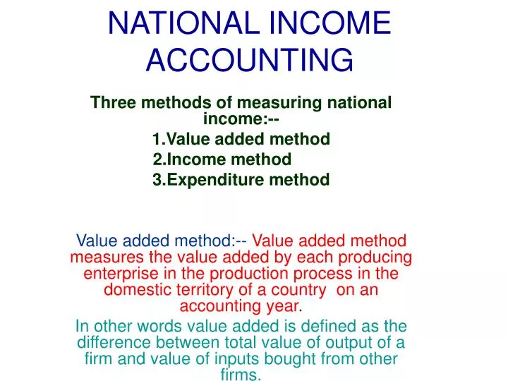 national income accounting