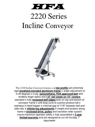 HFA 2220 Series Incline Conveyor
