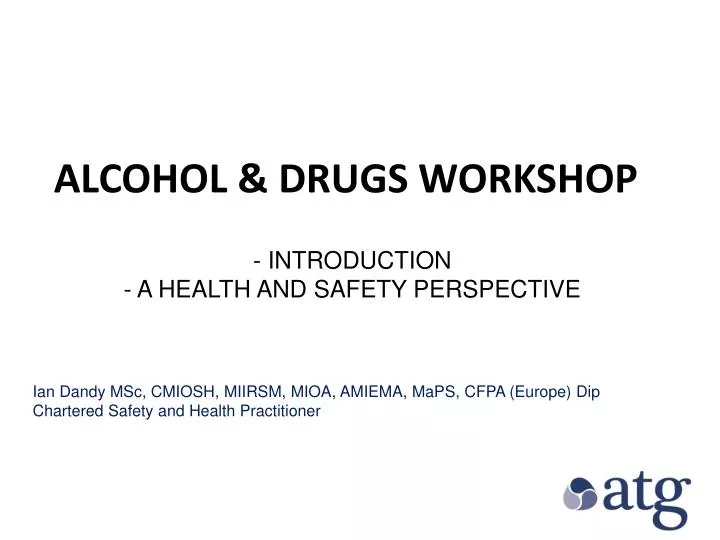 alcohol drugs workshop