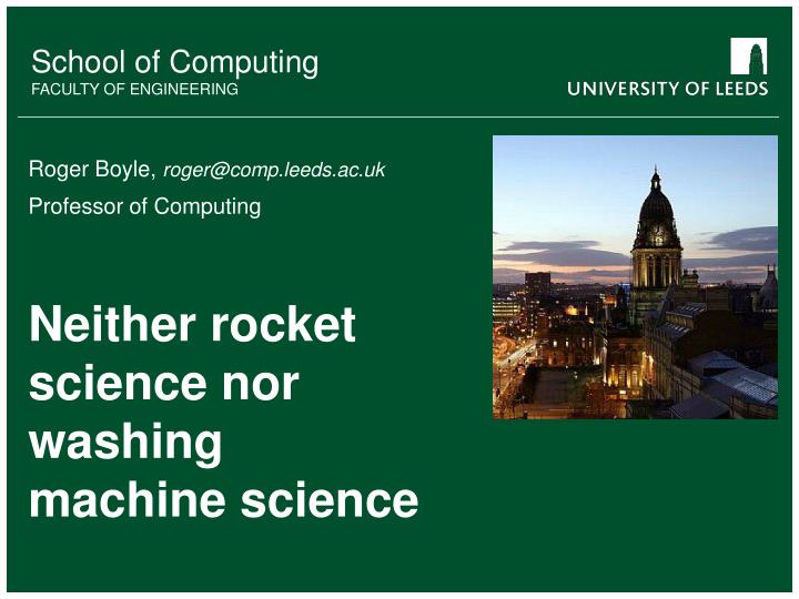 neither rocket science nor washing machine science