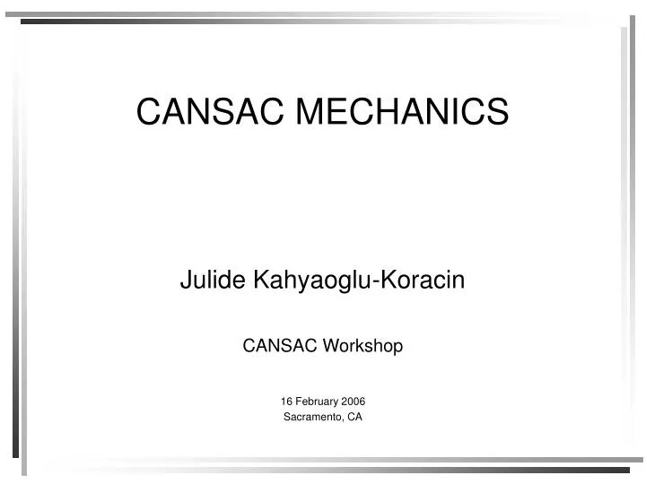 cansac mechanics