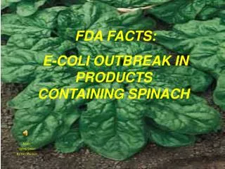 FDA FACTS: E-COLI OUTBREAK IN PRODUCTS CONTAINING SPINACH