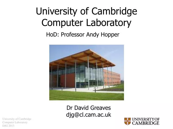 university of cambridge computer laboratory