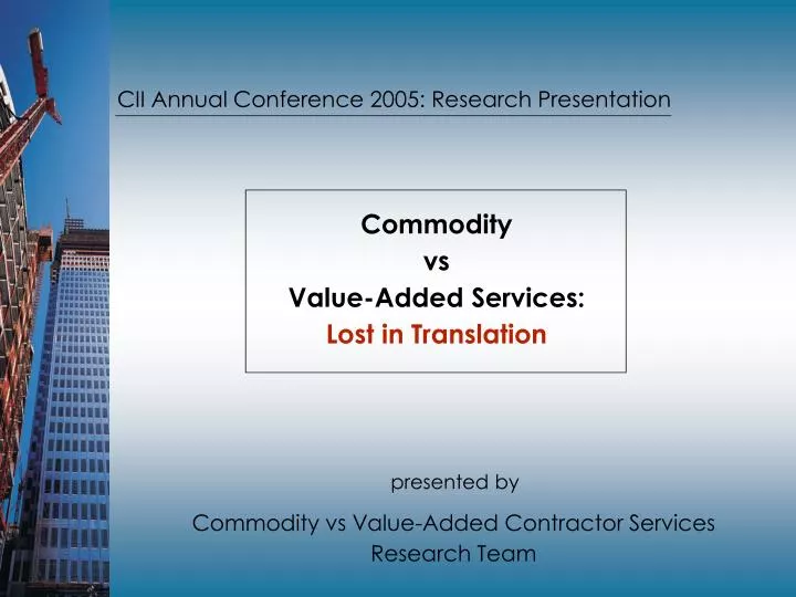 cii annual conference 2005 research presentation