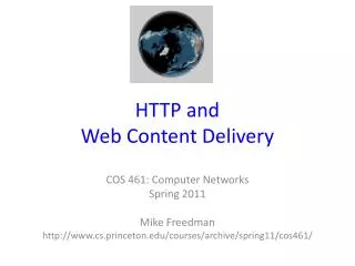 HTTP and Web Content Delivery