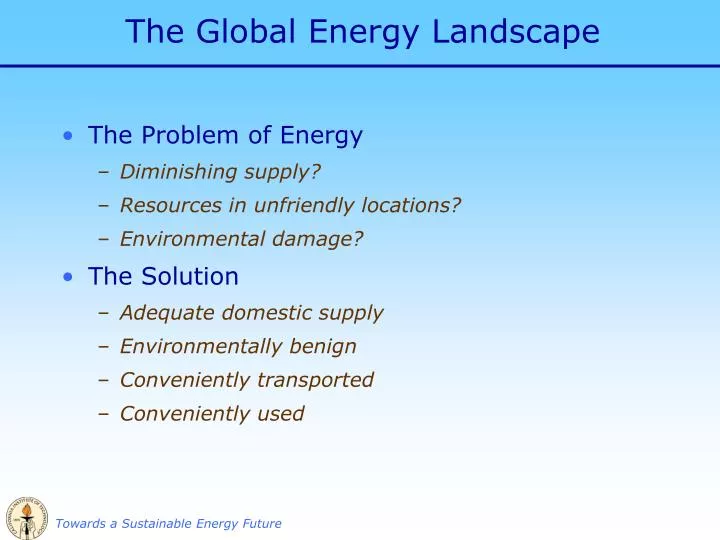 the global energy landscape