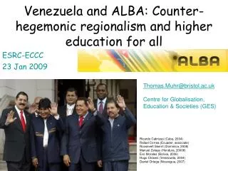 Venezuela and ALBA: Counter-hegemonic regionalism and higher education for all